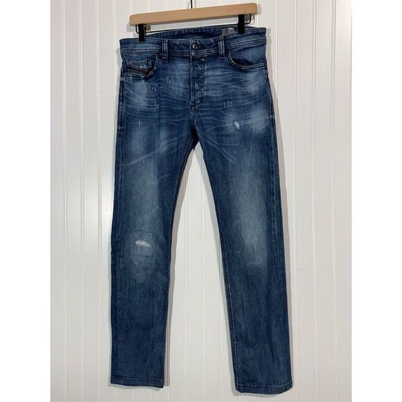 Diesel Safado Men’s Jeans W27 Slim Straight Distressed Dark Wash Denim Italy - Picture 1 of 7